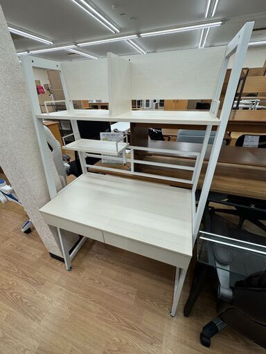 ★ジモティ割あり★ ニトリ 省スペースデスク ホワイト H148×W91×D50 クリーニング済み KJ7074