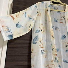 花柄　シースルーカーディガン　ホワイトの画像