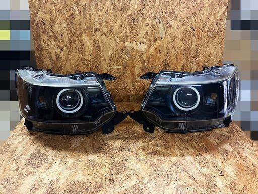 スズキMH34SワゴンRスティングレーヘッドライト左右セット黄ばみ無しインナーブラックイカリングコーティング済み