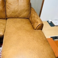 【レザーテックス】　シェーズロングソファ　ヘンリー　左カウチ　(...
