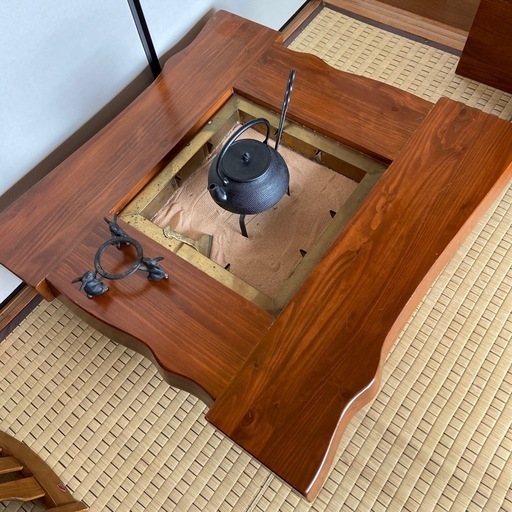 囲炉裏　座卓　昭和レトロ　ビンテージテーブル、