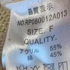 ベージュ セーター Vネック サイズフリーの画像