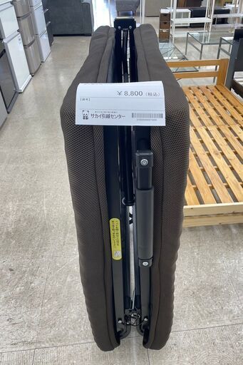 ★ジモティ割あり★  折り畳みベッド 茶 H25×D91×W195 クリーニング済み TJ9988