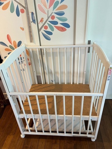 ベビーベッド ホワイト 石崎家具 ミニワンタッチハイベッドプチ