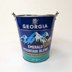 ジョージア　ブリキ缶　非売品　レトロなブリキバケツ　エメラルドマ...