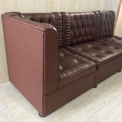 27⭐️3人掛け セパレートソファ 3個セット ブラウン レザー調 合皮（S-