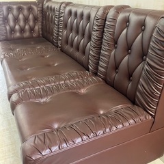 27⭐️3人掛け セパレートソファ 3個セット ブラウン レザー調 合皮（S-