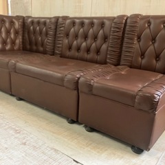 27⭐️3人掛け セパレートソファ 3個セット ブラウン レザー調 合皮（S-