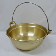 【恵庭】☆中古品☆一本ツル段付鍋 アルミ鍋 金 直径約39cm ...
