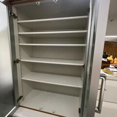 食器棚 家具 キッチンボード 二枚扉 引出し付き ダイニング W80×H200×D45cm 札幌 東区 の画像