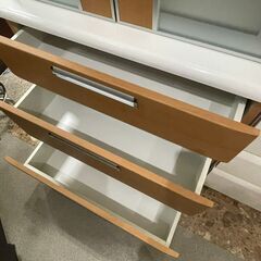 食器棚 家具 キッチンボード 二枚扉 引出し付き ダイニング W80×H200×D45cm 札幌 東区 の画像