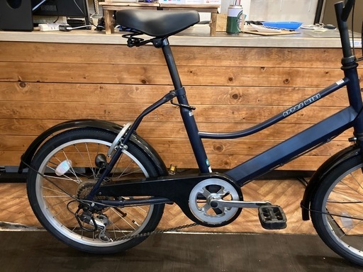 【SALE！11月末まで防犯登録無料！前後タイヤ・チューブ新品！】6段変速　20インチミニベロ　ネイビーブラック