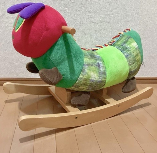 《美品》はらぺこあおむし　ロッキングチェア 木馬 子供用乗り物(オマケ付き)