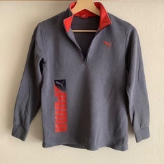 【中古】PUMA／プーマ　キッズ　首元ファスナー　ハイネックジッパー　アウター 140cm 子供用　男の子用の画像
