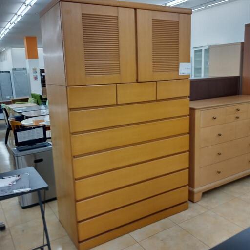 ★ジモティ割あり★  チェスト 茶 H195×D59×W118.4 クリーニング済み OJ6921