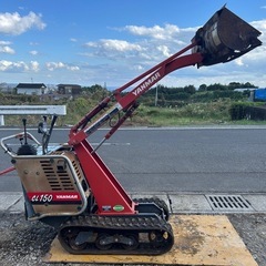 ヤンマー 農用ローダー　CL150 持上重量 150Kg HST無段階変速　ミニローダー　6.2馬力 自走式　クローラー　ガソリン バケット 油圧ショベル　除雪　ショベル　農機具　畜産の画像