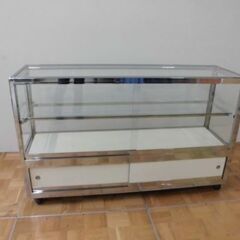 中型ガラスケース キャスター付き コレクション スリム ガラスケース 幅39cm 強化ガラス キャスター 背面