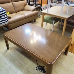 (商談中・12/2) リビングコタツ こたつ 継脚付き ナチュラ...