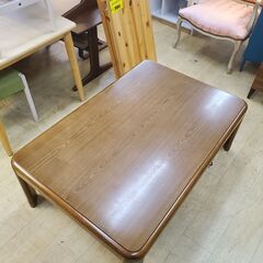 (商談中・12/2) リビングコタツ こたつ 継脚付き ナチュラル 長方形◆幅120㎝×奥行80㎝×高さ36/42㎝◆買取帝国 朝霞店 配達可能の画像