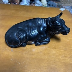 那智黒　牛　置物　オブジェ　骨董品　レトロ　アンティーク