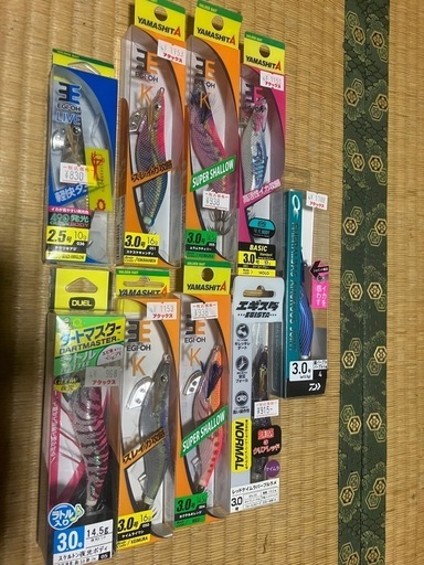 ヤマシタ、ダイワのエギになります。