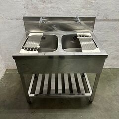 【azuma】アズマ ステンレス製 2槽シンク 美品 厨房用品 ...