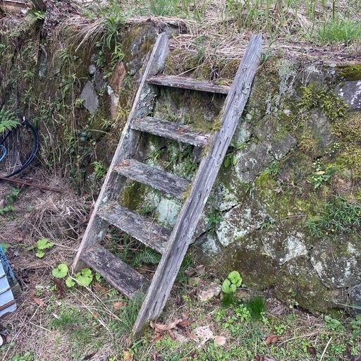 ジャンクガーデン プランター台 プランターラック 木製階段 はしご