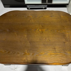 木目 長方形 角円形 折り畳み式 こたつ、幅120cm Used・キレイ