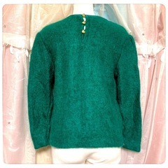 ꒰Dia Tricot꒱昭和レトロ 長袖ニット 緑 セーター  秋冬 夢可愛い1300の画像