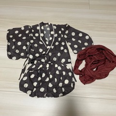 浴衣　甚平　帯付き　90サイズ　女の子