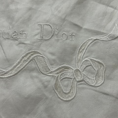Christian Dior リボン刺繍 フラットシーツ シングルサイズの画像