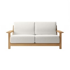 無印良品木製ソファ　フェザーポケットコイル 2.5シーター
