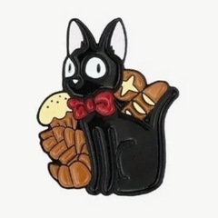 黒猫のピンバッジ①の画像