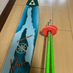 ジャンク品　スキー板　ストックの画像