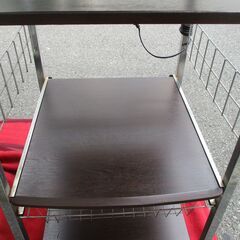☆山善 YAMAZEN HRW-55H レンジラックハイ 大型レンジ対応レンジ台◆電源・キャスター付の画像