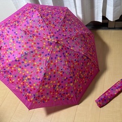 ピンク模様の折り畳み傘
