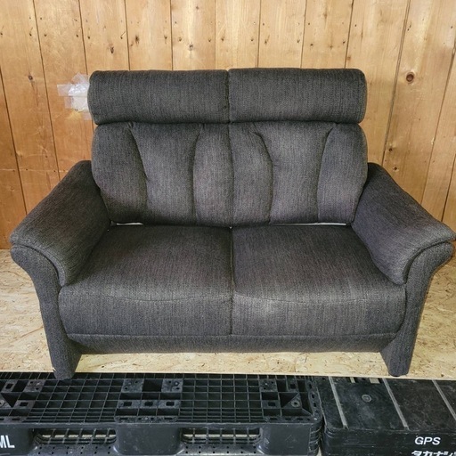 【美品】ソファ　二人掛け　シンプル　モダン　ブラウン