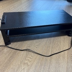 EAYHM モニター台 二段式 机上台 2口コンセント付き 木製天板54x23.5CM PCキーボード収納ラック パソコン スタンドの画像