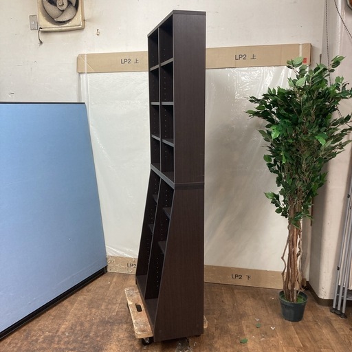 S176 ⭐ NITORI サイズ毎に収納できるオープン書棚 ブラウン 幅75cm USED