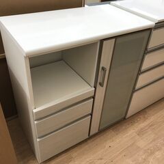 ★ジモティ割あり★ NITORI  レンジ台 ホワイト H101×W90×D50 クリーニング済み KJ7101