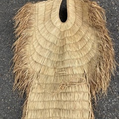 雨蓑　源-1 藁蓑　蓑　古民具　昭和レトロ　アンティーク 手作り　貴重品の画像