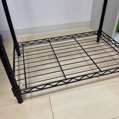 【受け渡し決定】スチールラック 2段 黒の画像