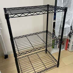 【受け渡し決定】スチールラック 2段 黒