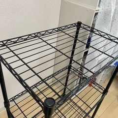 【受け渡し決定】スチールラック 2段 黒の画像