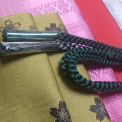 未使用 正絹 帯締め 丸組 ３色　グラデーション　深緑 緑 赤 ...