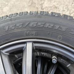 155/65R13　スタッドレスアルミセット　軽自動車用　トーヨー　セリアル1119　７分山位　黒いホイールが欲しい方への画像