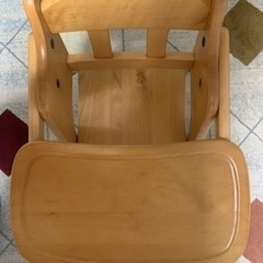 ベビーチェア 木製 折りたたみ テーブル付き 5か月~5才 の画像