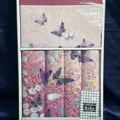 座布団カバー　ピンク　蝶々　5枚セット　箱付　レトロ　55×59...