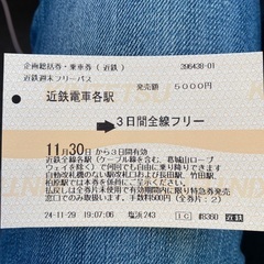 近鉄週末フリーパス（11/30〜12/2まで有効）