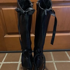 Diana ロングブーツ　黒　22.5cm(ヒール去年直しすみ)の画像